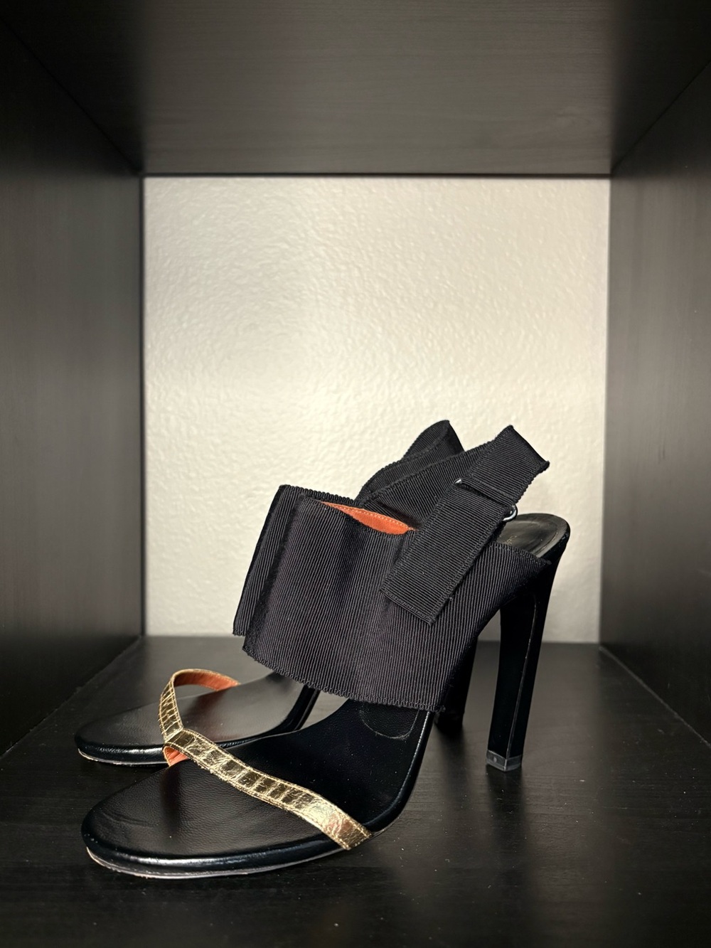 Dries Van Noten Black Heeled Open-Toe Sandals